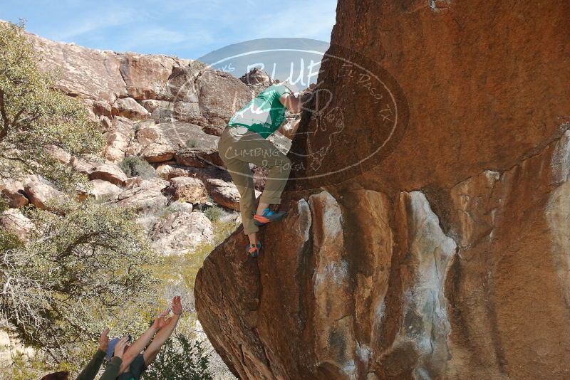 Bouldering in Hueco Tanks on 02/16/2020 with Blue Lizard Climbing and Yoga

Filename: SRM_20200216_1449150.jpg
Aperture: f/8.0
Shutter Speed: 1/250
Body: Canon EOS-1D Mark II
Lens: Canon EF 16-35mm f/2.8 L