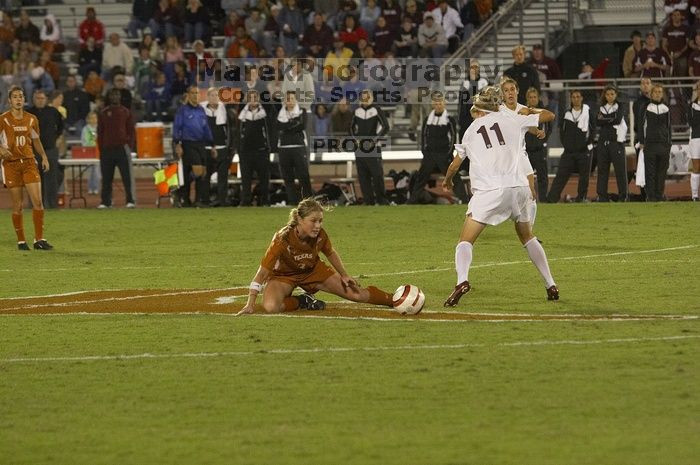 Carrie Schmit, #3.  The lady longhorns beat Texas A&M 1-0 in soccer Friday night.

Filename: SRM_20061027_2033181.jpg
Aperture: f/4.0
Shutter Speed: 1/800
Body: Canon EOS 20D
Lens: Canon EF 80-200mm f/2.8 L