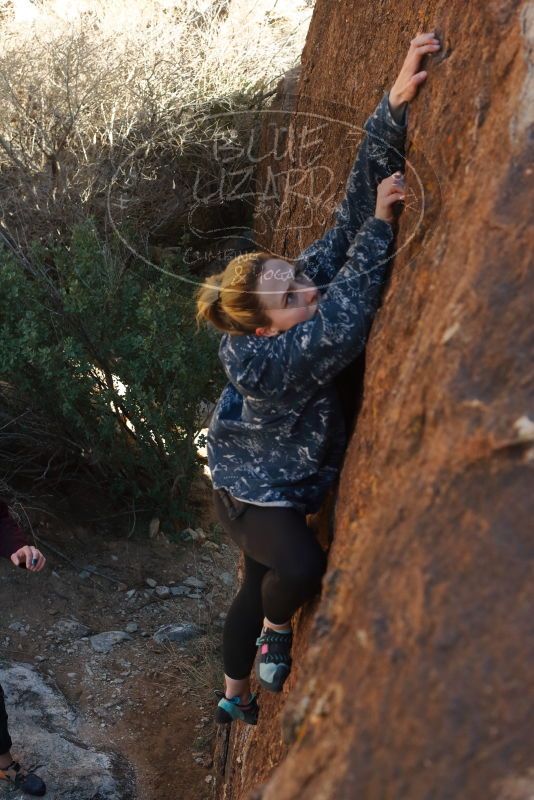 Bouldering in Hueco Tanks on 02/25/2020 with Blue Lizard Climbing and Yoga

Filename: SRM_20200225_1720120.jpg
Aperture: f/6.3
Shutter Speed: 1/250
Body: Canon EOS-1D Mark II
Lens: Canon EF 50mm f/1.8 II