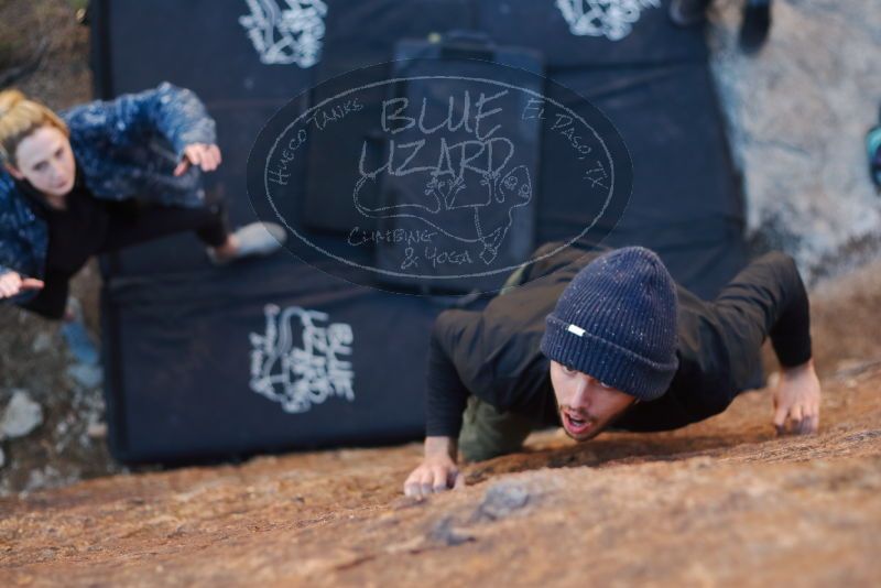 Bouldering in Hueco Tanks on 02/25/2020 with Blue Lizard Climbing and Yoga

Filename: SRM_20200225_1724541.jpg
Aperture: f/2.5
Shutter Speed: 1/250
Body: Canon EOS-1D Mark II
Lens: Canon EF 50mm f/1.8 II