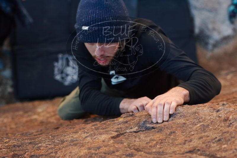 Bouldering in Hueco Tanks on 02/25/2020 with Blue Lizard Climbing and Yoga

Filename: SRM_20200225_1725070.jpg
Aperture: f/3.2
Shutter Speed: 1/250
Body: Canon EOS-1D Mark II
Lens: Canon EF 50mm f/1.8 II