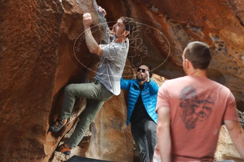 Bouldering in Hueco Tanks on 02/29/2020 with Blue Lizard Climbing and Yoga

Filename: SRM_20200229_1453151.jpg
Aperture: f/2.8
Shutter Speed: 1/250
Body: Canon EOS-1D Mark II
Lens: Canon EF 50mm f/1.8 II