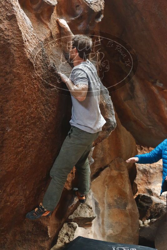 Bouldering in Hueco Tanks on 02/29/2020 with Blue Lizard Climbing and Yoga

Filename: SRM_20200229_1453210.jpg
Aperture: f/2.8
Shutter Speed: 1/250
Body: Canon EOS-1D Mark II
Lens: Canon EF 50mm f/1.8 II