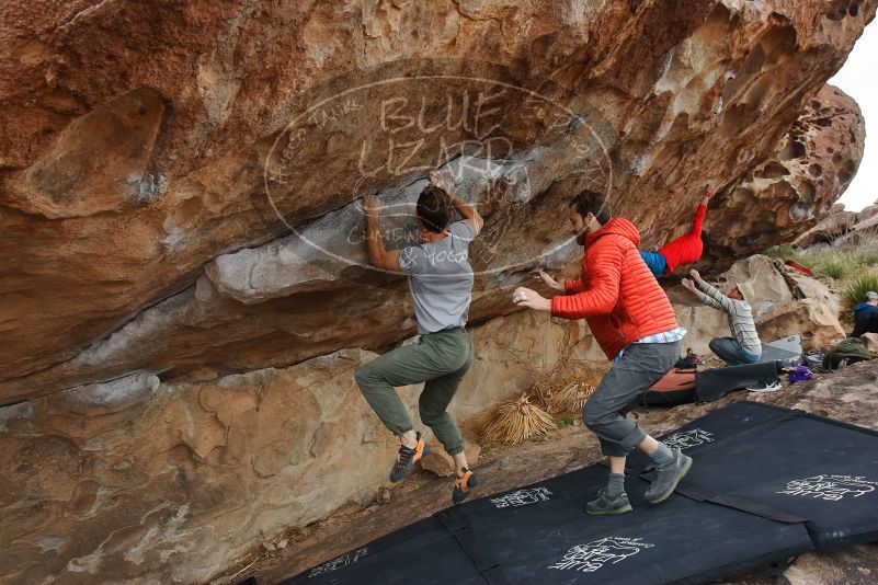 Bouldering in Hueco Tanks on 02/29/2020 with Blue Lizard Climbing and Yoga

Filename: SRM_20200229_1643540.jpg
Aperture: f/6.3
Shutter Speed: 1/250
Body: Canon EOS-1D Mark II
Lens: Canon EF 16-35mm f/2.8 L