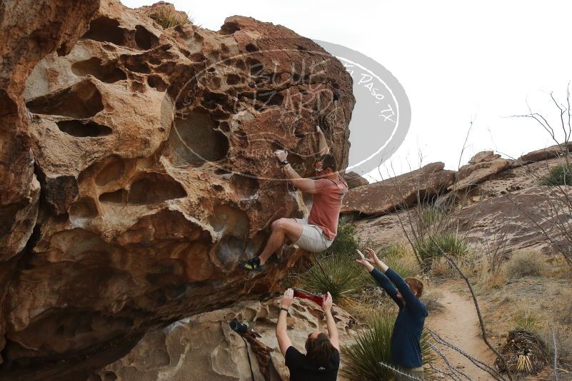 Bouldering in Hueco Tanks on 02/29/2020 with Blue Lizard Climbing and Yoga

Filename: SRM_20200229_1652520.jpg
Aperture: f/7.1
Shutter Speed: 1/400
Body: Canon EOS-1D Mark II
Lens: Canon EF 16-35mm f/2.8 L