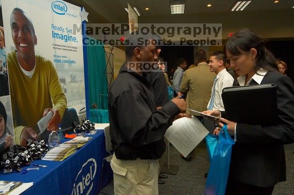 The Asian Business Students Association (ABSA) and the Hispanic Business Student Association (HBSA) hosted the career fair in the San Jacinto Residence Hall, Tuesday, February 6, 2007.

Filename: SRM_20070206_1913202.jpg
Aperture: f/8.0
Shutter Speed: 1/100
Body: Canon EOS-1D Mark II
Lens: Sigma 15-30mm f/3.5-4.5 EX Aspherical DG DF