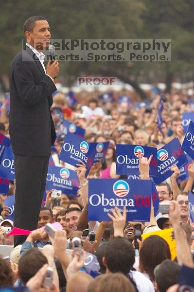 Obama speaking to a crowd of over 20,000 supporters at The Barack Obama "Kick-Ass" Rally--the Obama for president, 2008, rally, held in Austin, Friday, February 23, 2007.

Filename: SRM_20070223_1515165.jpg
Aperture: f/3.5
Shutter Speed: 1/250
Body: Canon EOS 20D
Lens: Canon EF 80-200mm f/2.8 L