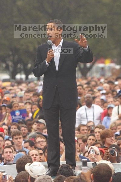 Obama speaking to a crowd of over 20,000 supporters at The Barack Obama "Kick-Ass" Rally--the Obama for president, 2008, rally, held in Austin, Friday, February 23, 2007.

Filename: SRM_20070223_1521326.jpg
Aperture: f/4.5
Shutter Speed: 1/320
Body: Canon EOS 20D
Lens: Canon EF 80-200mm f/2.8 L