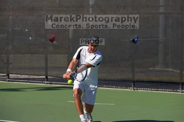 Luis Diaz Barriga.  The University of Texas (UT) men's tennis team defeated Georgia Tech (GT) Saturday, February 24, 2007..

Filename: SRM_20070224_1430200.jpg
Aperture: f/4.0
Shutter Speed: 1/8000
Body: Canon EOS-1D Mark II
Lens: Canon EF 80-200mm f/2.8 L