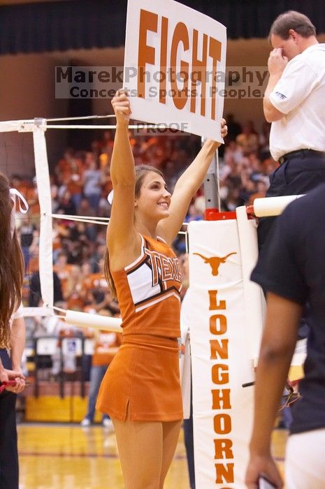 The Longhorns defeated the Huskers 3-0 on Wednesday night, October 24, 2007 at Gregory Gym.

Filename: SRM_20071024_1848284.jpg
Aperture: f/4.0
Shutter Speed: 1/160
Body: Canon EOS-1D Mark II
Lens: Canon EF 80-200mm f/2.8 L