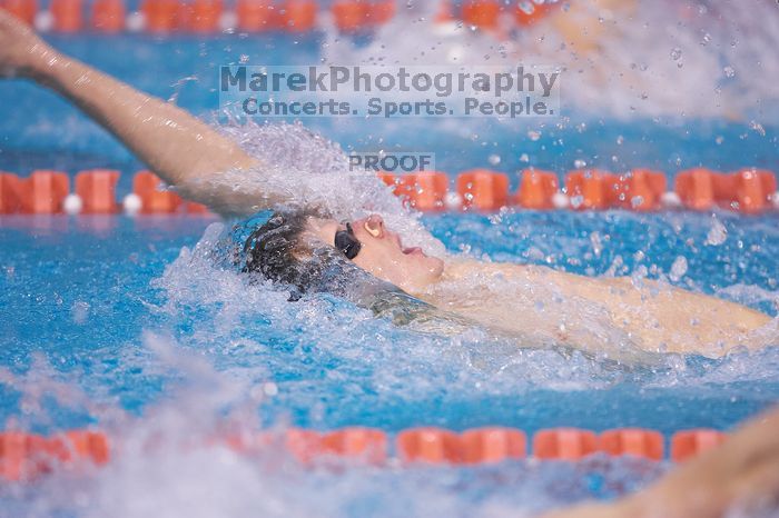 UT junior Michael Klueh took second in the 200 yard backstrong with a time of 1:50.70.  The University of Texas Longhorns defeated The University of Georgia Bulldogs 157-135 on Saturday, January 12, 2008.

Filename: SRM_20080112_1157407.jpg
Aperture: f/2.8
Shutter Speed: 1/400
Body: Canon EOS-1D Mark II
Lens: Canon EF 300mm f/2.8 L IS