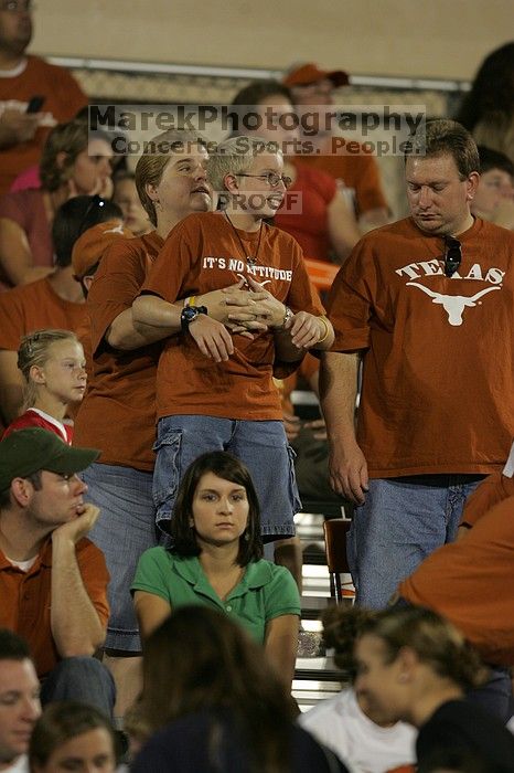 The University of Texas women's soccer team tied 0-0 against the Texas A&M Aggies Friday night, September 27, 2008.

Filename: SRM_20080926_1953580.jpg
Aperture: f/2.8
Shutter Speed: 1/250
Body: Canon EOS-1D Mark II
Lens: Canon EF 300mm f/2.8 L IS