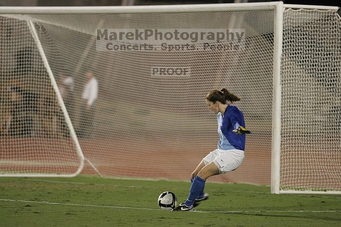 UT senior Dianna Pfenninger (#8, Goalkeeper).  The University of Texas women's soccer team tied 0-0 against the Texas A&M Aggies Friday night, September 27, 2008.

Filename: SRM_20080926_2006427.jpg
Aperture: f/2.8
Shutter Speed: 1/500
Body: Canon EOS-1D Mark II
Lens: Canon EF 300mm f/2.8 L IS