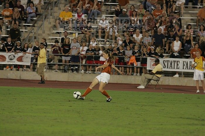 The University of Texas women's soccer team tied 0-0 against the Texas A&M Aggies Friday night, September 27, 2008.

Filename: SRM_20080926_2020467.jpg
Aperture: f/4.0
Shutter Speed: 1/400
Body: Canon EOS-1D Mark II
Lens: Canon EF 300mm f/2.8 L IS