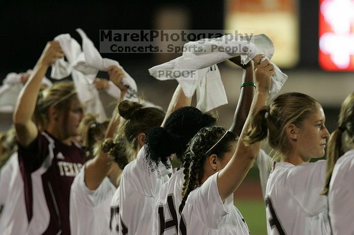 The University of Texas women's soccer team tied 0-0 against the Texas A&M Aggies Friday night, September 27, 2008.

Filename: SRM_20080926_2023369.jpg
Aperture: f/4.0
Shutter Speed: 1/400
Body: Canon EOS-1D Mark II
Lens: Canon EF 300mm f/2.8 L IS