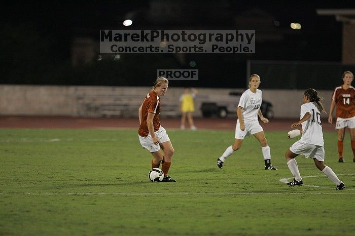 UT freshman Courtney Goodson (#7, Forward and Midfielder).  The University of Texas women's soccer team tied 0-0 against the Texas A&M Aggies Friday night, September 27, 2008.

Filename: SRM_20080926_2047464.jpg
Aperture: f/2.8
Shutter Speed: 1/500
Body: Canon EOS-1D Mark II
Lens: Canon EF 300mm f/2.8 L IS