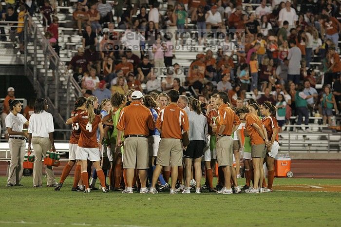 The University of Texas women's soccer team tied 0-0 against the Texas A&M Aggies Friday night, September 27, 2008.

Filename: SRM_20080926_2053380.jpg
Aperture: f/4.0
Shutter Speed: 1/250
Body: Canon EOS-1D Mark II
Lens: Canon EF 300mm f/2.8 L IS