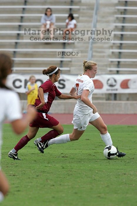 UT freshman Courtney Goodson (#7, Forward and Midfielder) in the second half.  The University of Texas women's soccer team won 2-1 against the Iowa State Cyclones Sunday afternoon, October 5, 2008.

Filename: SRM_20081005_13111067.jpg
Aperture: f/5.6
Shutter Speed: 1/1250
Body: Canon EOS-1D Mark II
Lens: Canon EF 300mm f/2.8 L IS