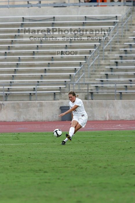 UT senior Kasey Moore (#14, Defender) in the second half.  The University of Texas women's soccer team won 2-1 against the Iowa State Cyclones Sunday afternoon, October 5, 2008.

Filename: SRM_20081005_13122480.jpg
Aperture: f/5.6
Shutter Speed: 1/1250
Body: Canon EOS-1D Mark II
Lens: Canon EF 300mm f/2.8 L IS