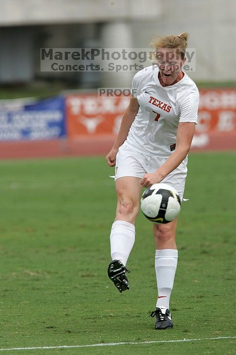 UT freshman Courtney Goodson (#7, Forward and Midfielder) in the second half.  The University of Texas women's soccer team won 2-1 against the Iowa State Cyclones Sunday afternoon, October 5, 2008.

Filename: SRM_20081005_13210669.jpg
Aperture: f/5.6
Shutter Speed: 1/2000
Body: Canon EOS-1D Mark II
Lens: Canon EF 300mm f/2.8 L IS