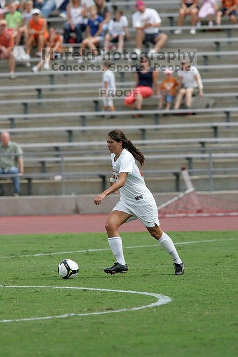 UT senior Courtney Gaines (#23, Midfielder) in the second half.  The University of Texas women's soccer team won 2-1 against the Iowa State Cyclones Sunday afternoon, October 5, 2008.

Filename: SRM_20081005_13233231.jpg
Aperture: f/5.6
Shutter Speed: 1/2000
Body: Canon EOS-1D Mark II
Lens: Canon EF 300mm f/2.8 L IS