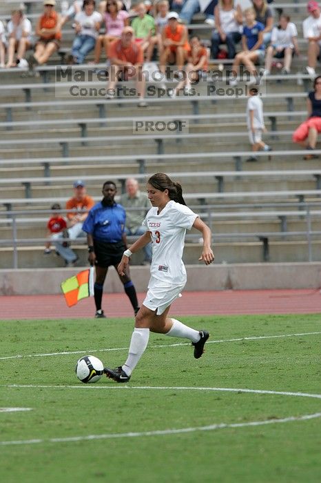 UT senior Courtney Gaines (#23, Midfielder) in the second half.  The University of Texas women's soccer team won 2-1 against the Iowa State Cyclones Sunday afternoon, October 5, 2008.

Filename: SRM_20081005_13233233.jpg
Aperture: f/5.6
Shutter Speed: 1/1600
Body: Canon EOS-1D Mark II
Lens: Canon EF 300mm f/2.8 L IS