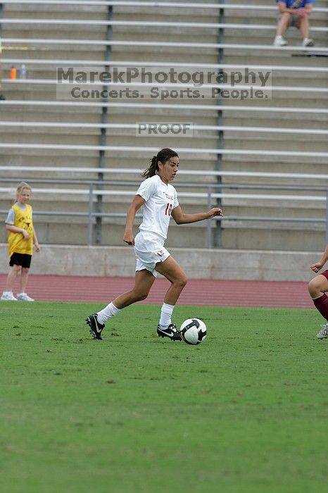 UT senior Stephanie Logterman (#10, Defender) in the second half.  The University of Texas women's soccer team won 2-1 against the Iowa State Cyclones Sunday afternoon, October 5, 2008.

Filename: SRM_20081005_13253693.jpg
Aperture: f/5.6
Shutter Speed: 1/1600
Body: Canon EOS-1D Mark II
Lens: Canon EF 300mm f/2.8 L IS