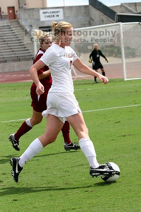 UT freshman Courtney Goodson (#7, Forward and Midfielder) in the second half.  The University of Texas women's soccer team won 2-1 against the Iowa State Cyclones Sunday afternoon, October 5, 2008.

Filename: SRM_20081005_13455241.jpg
Aperture: f/5.0
Shutter Speed: 1/2000
Body: Canon EOS 20D
Lens: Canon EF 80-200mm f/2.8 L