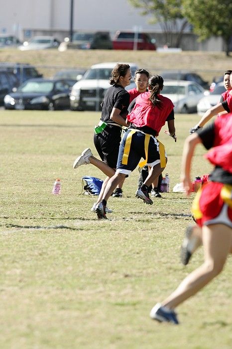 The Cheetahs (chemical engineering team) lost in the Fall 2008 UT flag football intramural championship game on November 9, 2008.

Filename: SRM_20081109_15133865.jpg
Aperture: f/5.0
Shutter Speed: 1/1250
Body: Canon EOS-1D Mark II
Lens: Canon EF 300mm f/2.8 L IS