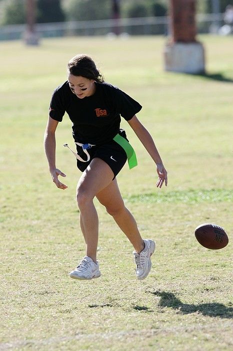 The Cheetahs (chemical engineering team) lost in the Fall 2008 UT flag football intramural championship game on November 9, 2008.

Filename: SRM_20081109_15150288.jpg
Aperture: f/5.0
Shutter Speed: 1/1250
Body: Canon EOS-1D Mark II
Lens: Canon EF 300mm f/2.8 L IS