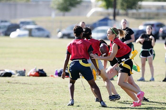 The Cheetahs (chemical engineering team) lost in the Fall 2008 UT flag football intramural championship game on November 9, 2008.

Filename: SRM_20081109_15215051.jpg
Aperture: f/4.0
Shutter Speed: 1/1600
Body: Canon EOS-1D Mark II
Lens: Canon EF 300mm f/2.8 L IS