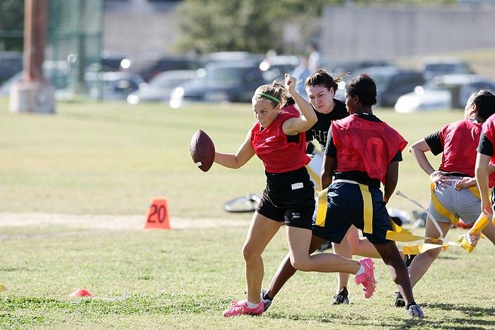 The Cheetahs (chemical engineering team) lost in the Fall 2008 UT flag football intramural championship game on November 9, 2008.

Filename: SRM_20081109_15215655.jpg
Aperture: f/4.0
Shutter Speed: 1/1600
Body: Canon EOS-1D Mark II
Lens: Canon EF 300mm f/2.8 L IS