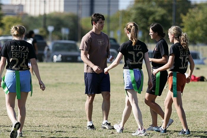 The Cheetahs (chemical engineering team) lost in the Fall 2008 UT flag football intramural championship game on November 9, 2008.

Filename: SRM_20081109_15260001.jpg
Aperture: f/5.0
Shutter Speed: 1/2000
Body: Canon EOS-1D Mark II
Lens: Canon EF 300mm f/2.8 L IS