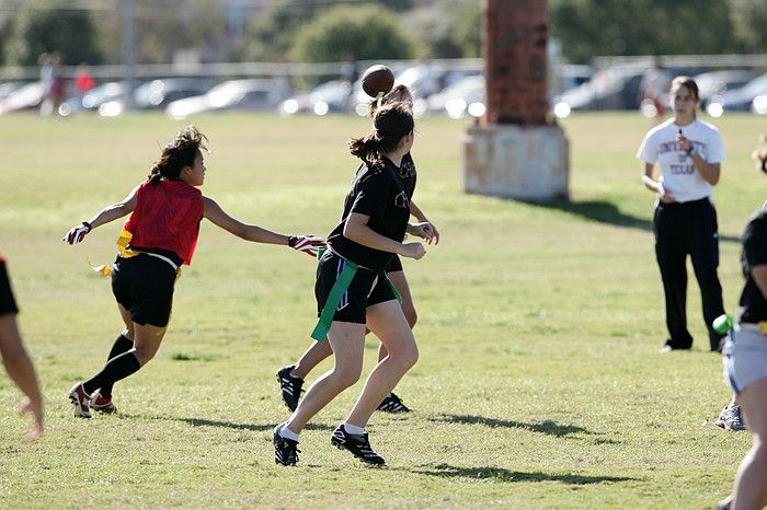 The Cheetahs (chemical engineering team) lost in the Fall 2008 UT flag football intramural championship game on November 9, 2008.

Filename: SRM_20081109_15311811.jpg
Aperture: f/4.0
Shutter Speed: 1/2000
Body: Canon EOS-1D Mark II
Lens: Canon EF 300mm f/2.8 L IS