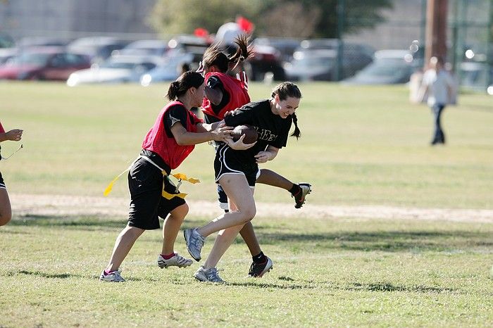 The Cheetahs (chemical engineering team) lost in the Fall 2008 UT flag football intramural championship game on November 9, 2008.

Filename: SRM_20081109_15314630.jpg
Aperture: f/4.0
Shutter Speed: 1/2000
Body: Canon EOS-1D Mark II
Lens: Canon EF 300mm f/2.8 L IS