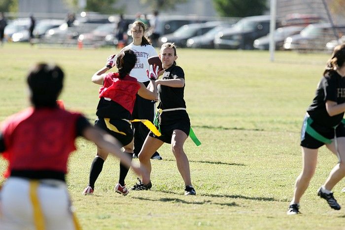 The Cheetahs (chemical engineering team) lost in the Fall 2008 UT flag football intramural championship game on November 9, 2008.

Filename: SRM_20081109_15315233.jpg
Aperture: f/4.0
Shutter Speed: 1/1600
Body: Canon EOS-1D Mark II
Lens: Canon EF 300mm f/2.8 L IS