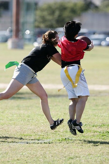 The Cheetahs (chemical engineering team) lost in the Fall 2008 UT flag football intramural championship game on November 9, 2008.

Filename: SRM_20081109_15331659.jpg
Aperture: f/4.0
Shutter Speed: 1/2000
Body: Canon EOS-1D Mark II
Lens: Canon EF 300mm f/2.8 L IS