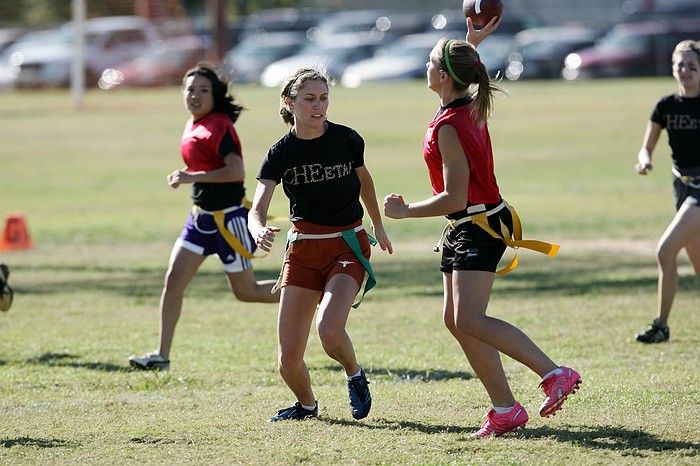 The Cheetahs (chemical engineering team) lost in the Fall 2008 UT flag football intramural championship game on November 9, 2008.

Filename: SRM_20081109_15345893.jpg
Aperture: f/4.0
Shutter Speed: 1/2500
Body: Canon EOS-1D Mark II
Lens: Canon EF 300mm f/2.8 L IS