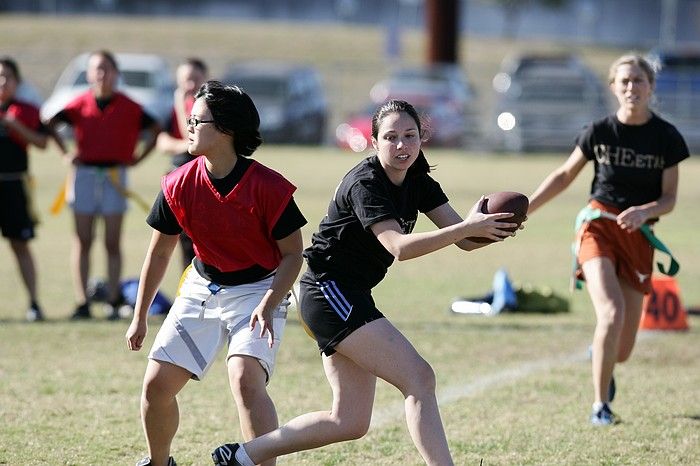 The Cheetahs (chemical engineering team) lost in the Fall 2008 UT flag football intramural championship game on November 9, 2008.

Filename: SRM_20081109_15384856.jpg
Aperture: f/4.0
Shutter Speed: 1/2000
Body: Canon EOS-1D Mark II
Lens: Canon EF 300mm f/2.8 L IS