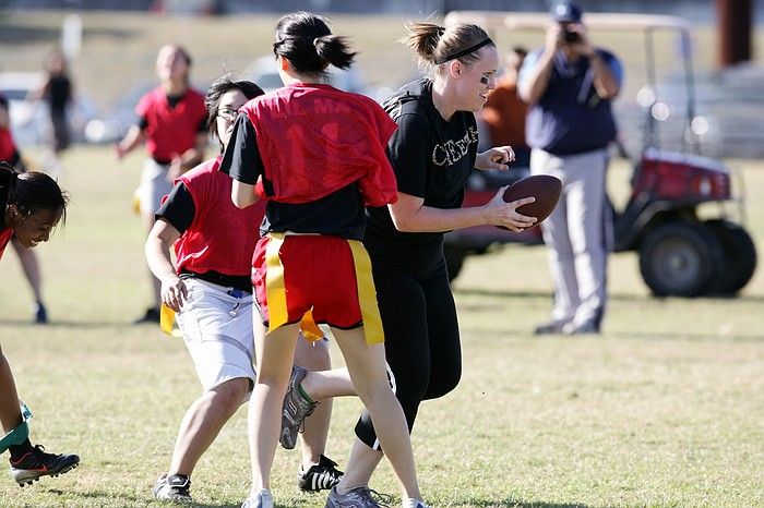 The Cheetahs (chemical engineering team) lost in the Fall 2008 UT flag football intramural championship game on November 9, 2008.

Filename: SRM_20081109_15393485.jpg
Aperture: f/4.0
Shutter Speed: 1/1600
Body: Canon EOS-1D Mark II
Lens: Canon EF 300mm f/2.8 L IS