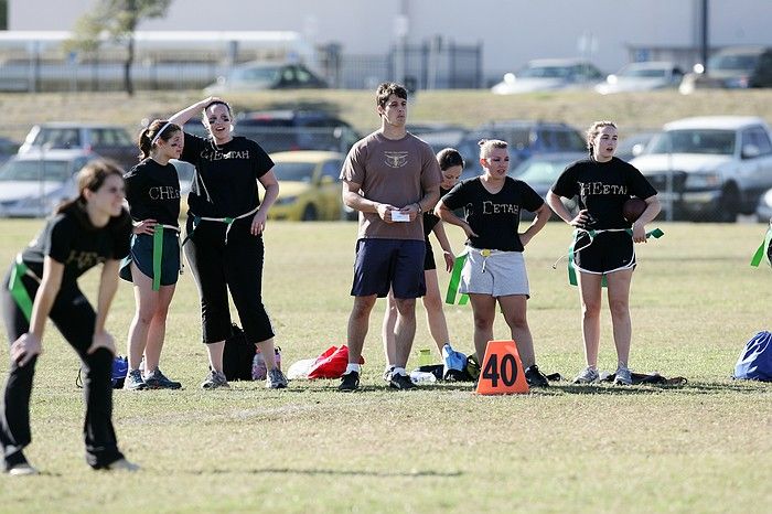 The Cheetahs (chemical engineering team) lost in the Fall 2008 UT flag football intramural championship game on November 9, 2008.

Filename: SRM_20081109_15430612.jpg
Aperture: f/4.0
Shutter Speed: 1/1600
Body: Canon EOS-1D Mark II
Lens: Canon EF 300mm f/2.8 L IS