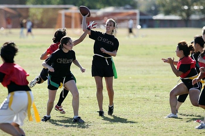 The Cheetahs (chemical engineering team) lost in the Fall 2008 UT flag football intramural championship game on November 9, 2008.

Filename: SRM_20081109_15500263.jpg
Aperture: f/4.0
Shutter Speed: 1/2000
Body: Canon EOS-1D Mark II
Lens: Canon EF 300mm f/2.8 L IS