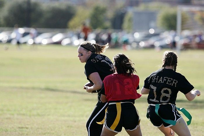 The Cheetahs (chemical engineering team) lost in the Fall 2008 UT flag football intramural championship game on November 9, 2008.

Filename: SRM_20081109_15511600.jpg
Aperture: f/4.0
Shutter Speed: 1/2000
Body: Canon EOS-1D Mark II
Lens: Canon EF 300mm f/2.8 L IS