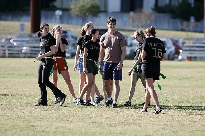 The Cheetahs (chemical engineering team) lost in the Fall 2008 UT flag football intramural championship game on November 9, 2008.

Filename: SRM_20081109_15550444.jpg
Aperture: f/4.0
Shutter Speed: 1/2000
Body: Canon EOS-1D Mark II
Lens: Canon EF 300mm f/2.8 L IS