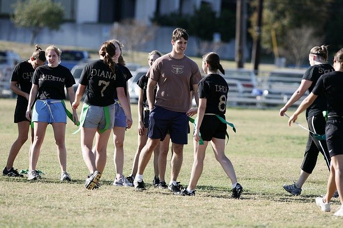 The Cheetahs (chemical engineering team) lost in the Fall 2008 UT flag football intramural championship game on November 9, 2008.

Filename: SRM_20081109_15551248.jpg
Aperture: f/4.0
Shutter Speed: 1/2000
Body: Canon EOS-1D Mark II
Lens: Canon EF 300mm f/2.8 L IS