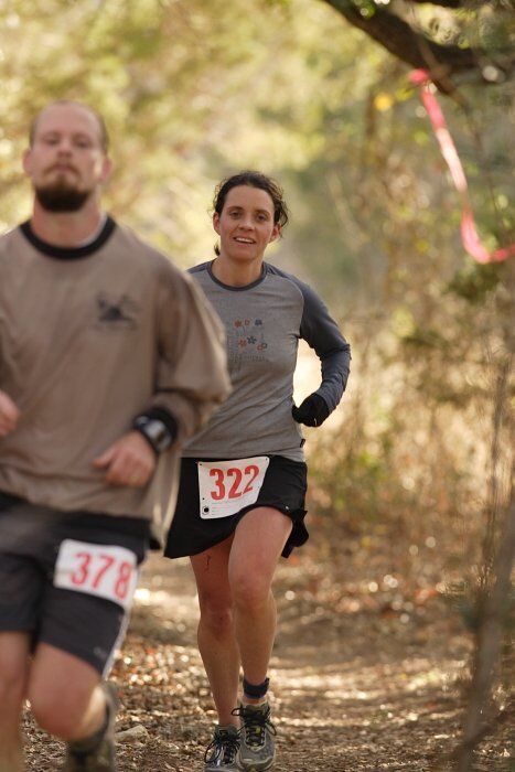 Beth Marek placed 5th in her age group in the 25K at the. Bandera 25K, 50K, and 100K trail race in Bandera, TX on Saturday, January 10, 2009.

Filename: SRM_20090110_09445467.jpg
Aperture: f/4.0
Shutter Speed: 1/320
Body: Canon EOS-1D Mark II
Lens: Canon EF 300mm f/2.8 L IS