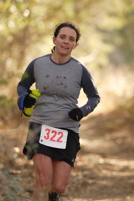 Beth Marek placed 5th in her age group in the 25K at the. Bandera 25K, 50K, and 100K trail race in Bandera, TX on Saturday, January 10, 2009.

Filename: SRM_20090110_09450070.jpg
Aperture: f/4.0
Shutter Speed: 1/320
Body: Canon EOS-1D Mark II
Lens: Canon EF 300mm f/2.8 L IS