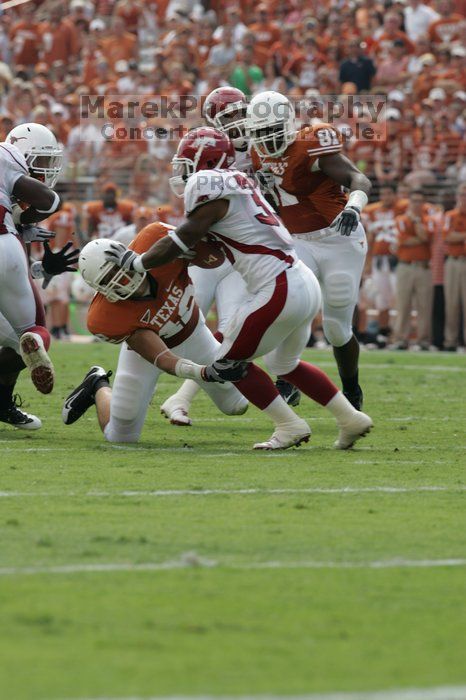 The University of Texas football team defeated the Arkansas Razorbacks with a score of 52-10 in Austin, TX on Saturday, September 27, 2008.

Filename: SRM_20080927_15191471.jpg
Aperture: f/6.3
Shutter Speed: 1/640
Body: Canon EOS-1D Mark II
Lens: Canon EF 300mm f/2.8 L IS