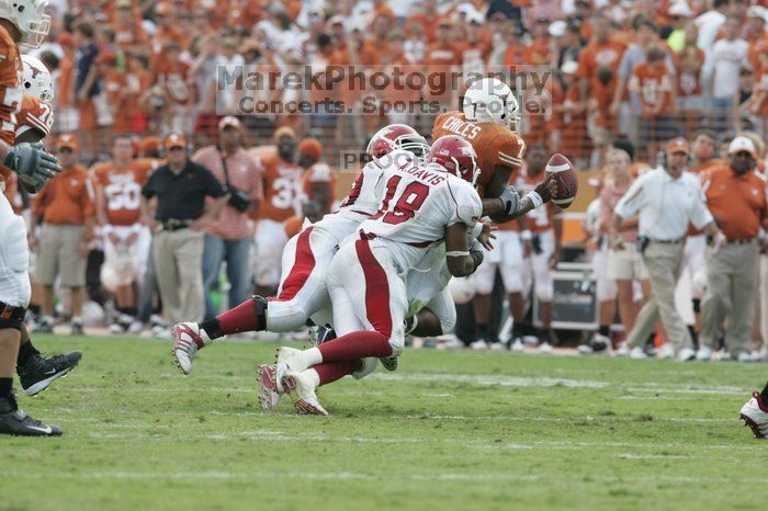 The University of Texas football team defeated the Arkansas Razorbacks with a score of 52-10 in Austin, TX on Saturday, September 27, 2008.

Filename: SRM_20080927_17343057.jpg
Aperture: f/5.0
Shutter Speed: 1/800
Body: Canon EOS-1D Mark II
Lens: Canon EF 300mm f/2.8 L IS