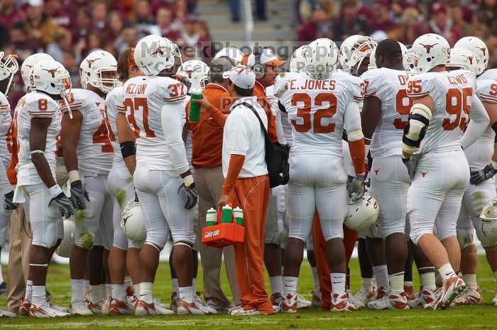 The University of Texas, Austin played Texas A&M in football at Kyle Field, College Station, on November 23, 2007.  UT lost to the Aggies, 30 to 38.

Filename: SRM_20071123_1614584.jpg
Aperture: f/5.6
Shutter Speed: 1/800
Body: Canon EOS-1D Mark II
Lens: Canon EF 300mm f/2.8 L IS